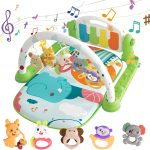 SKY-TOUCH Play Mats for Baby Gyms, Kick and Play Piano Gym Mats, Detachable Tummy Time Mat with Music and Lights, Musical Electronic Learning Toys, Activity Center for Babies and Toddlers